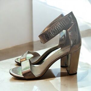 Jeffrey Campbell Metallic Block Heel Lindsay Sandals